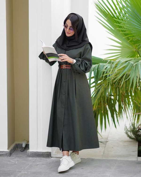 مانتو دو کمربندی مدل کمند (ضمانت اصالت) - Image 2