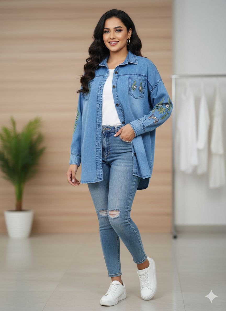 شومیز جین طرحدار