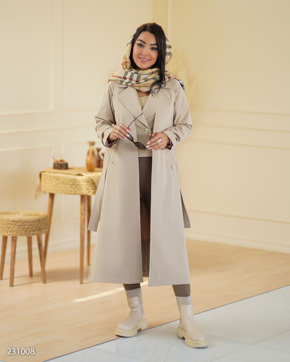 کت و سارافون آستردار مدل مینل