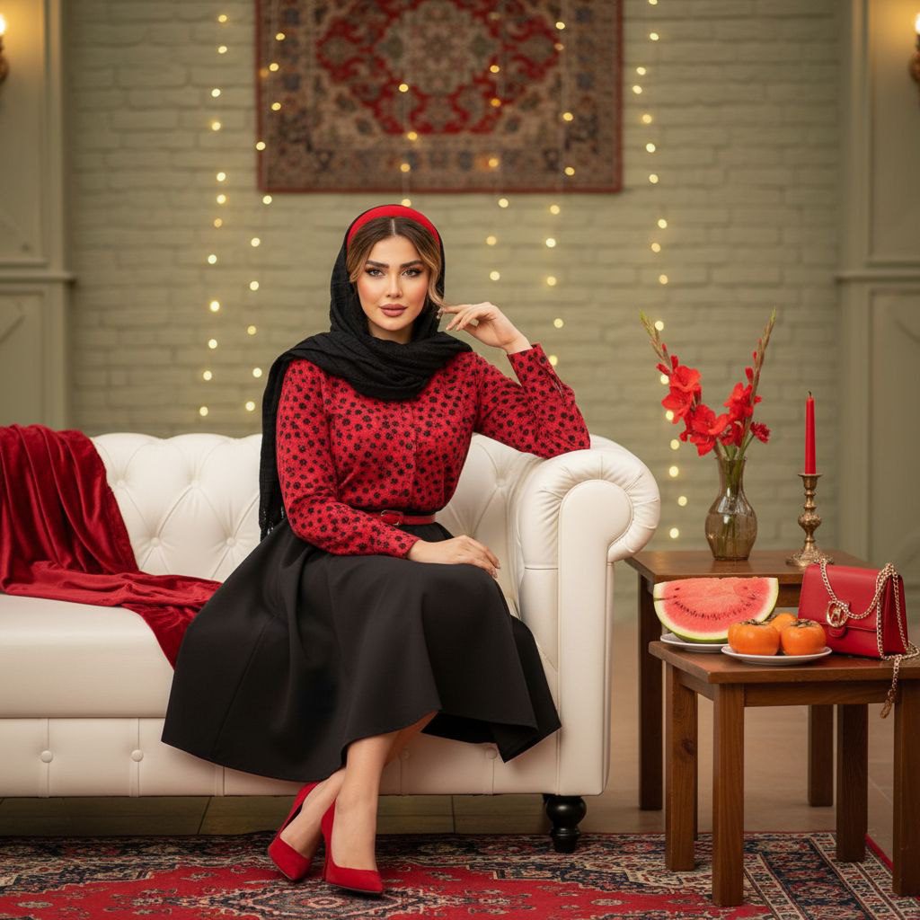 شومیز مخمل کبریتی یلدایی