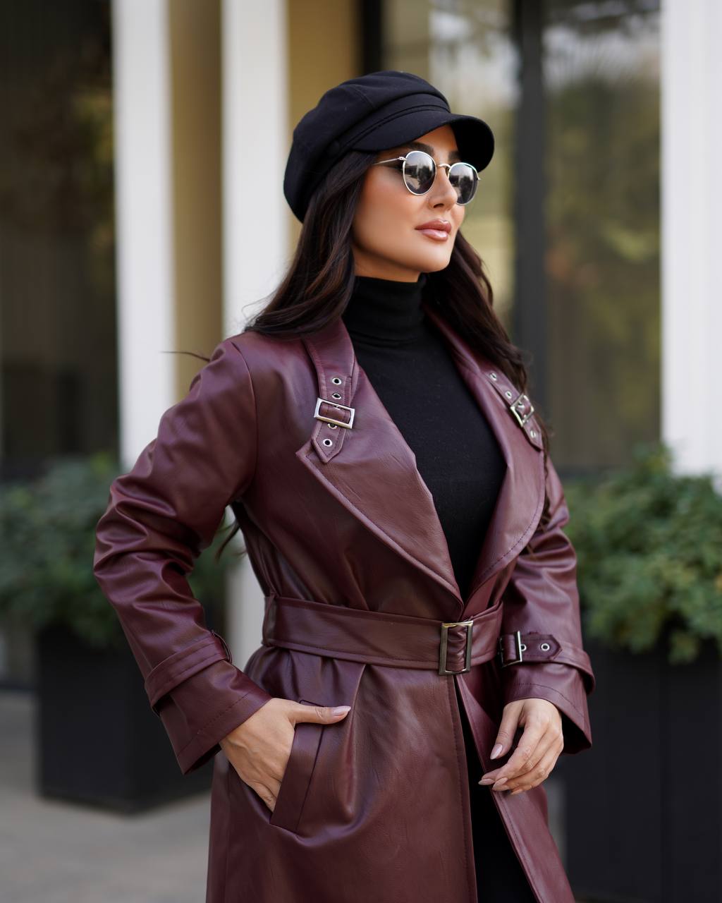 پالتو چرم آستردار زنانه کد 235 (ضمانت اصالت و ارسال رایگان) - Image 5