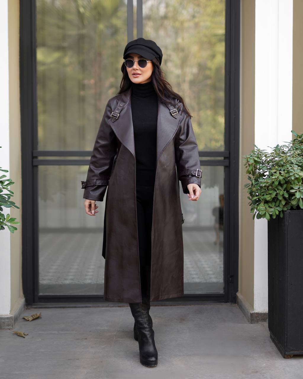 پالتو چرم آستردار زنانه کد 235 (ضمانت اصالت و ارسال رایگان) - Image 3