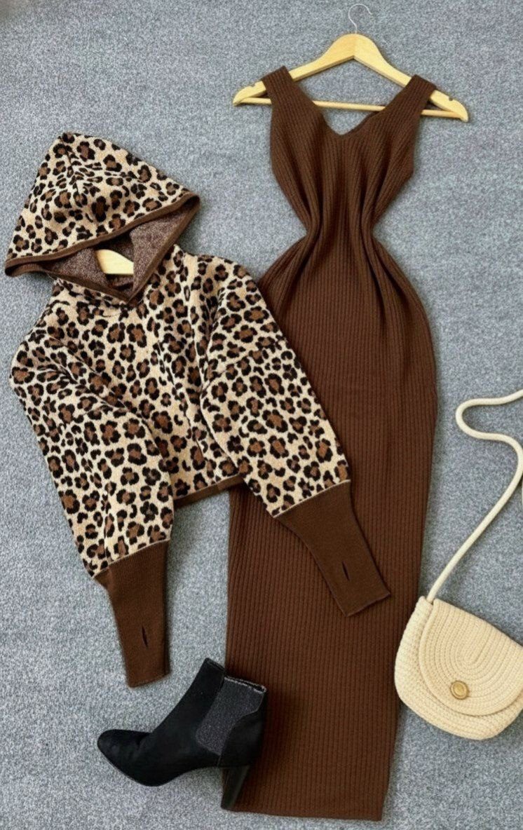 هودی سارافون بافت پلنگی زنانه (ضمانت اصالت و ارسال رایگان) - Image 5