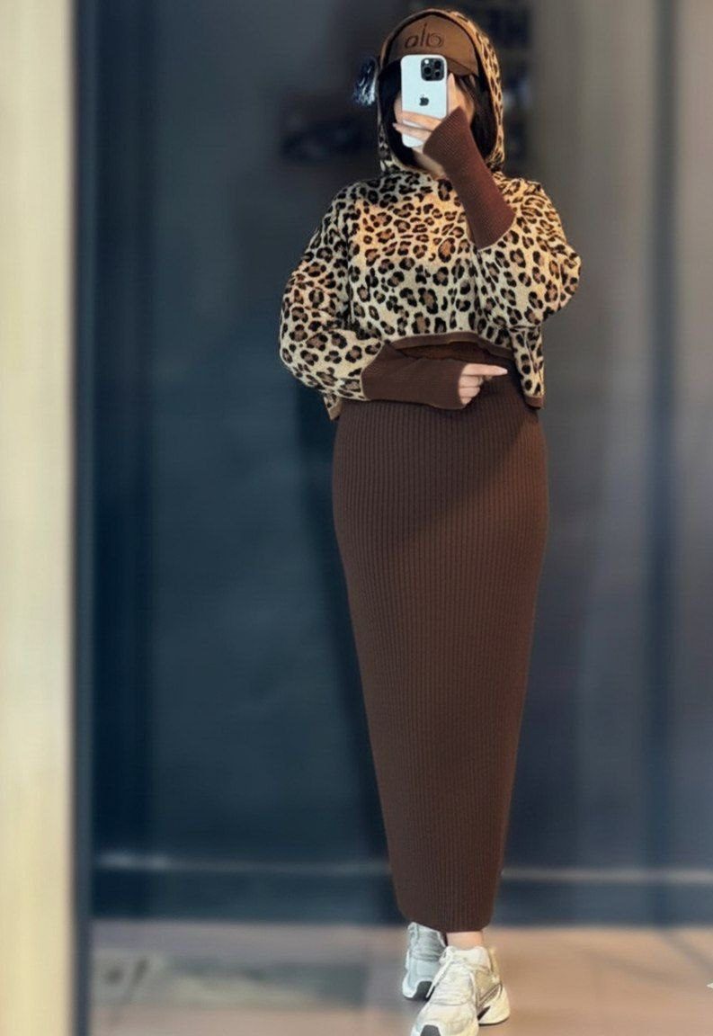 هودی سارافون بافت پلنگی زنانه (ضمانت اصالت و ارسال رایگان)