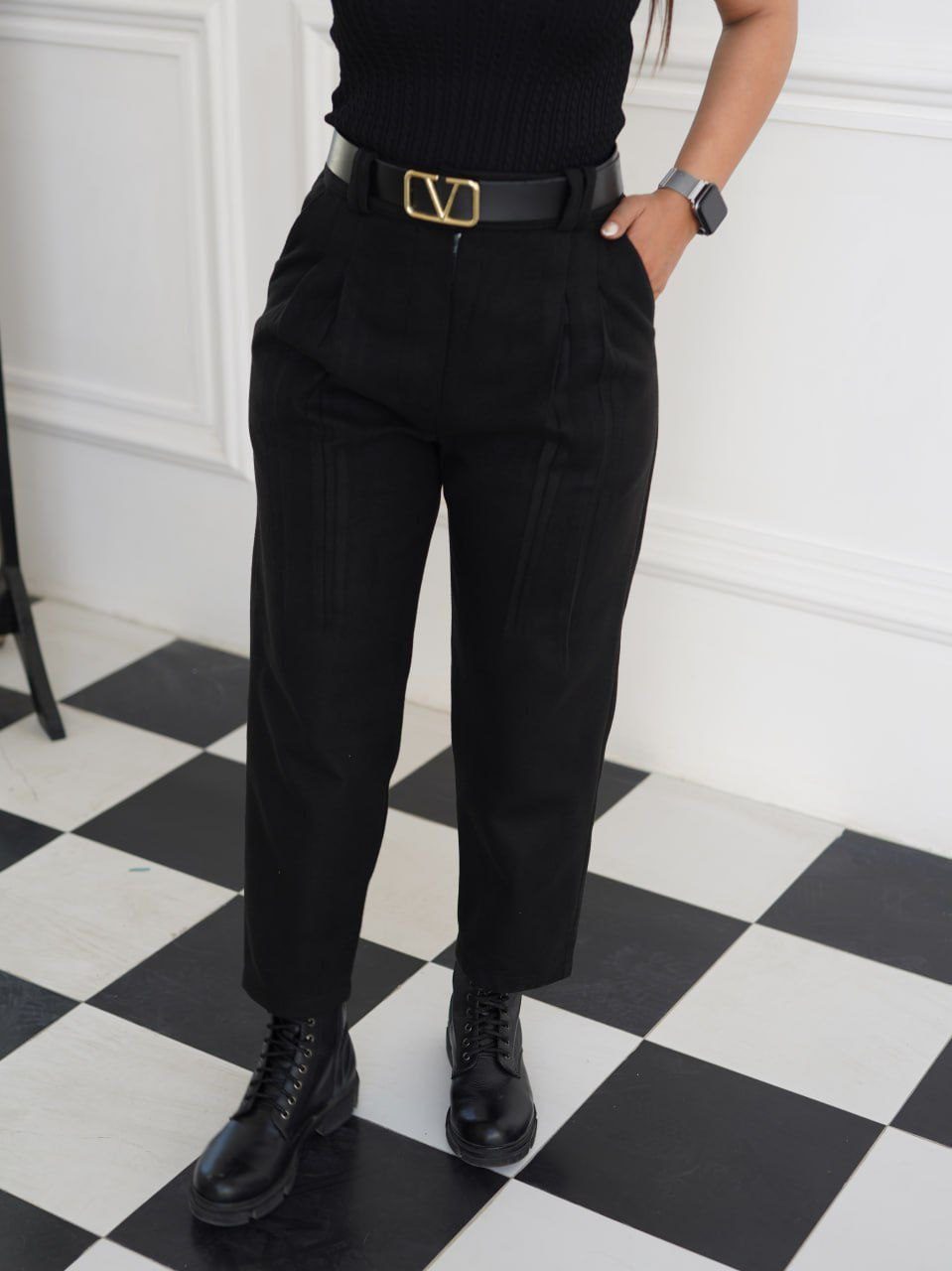 شلوار فوتر زنانه با کمربند (ضمانت اصالت و ارسال رایگان)