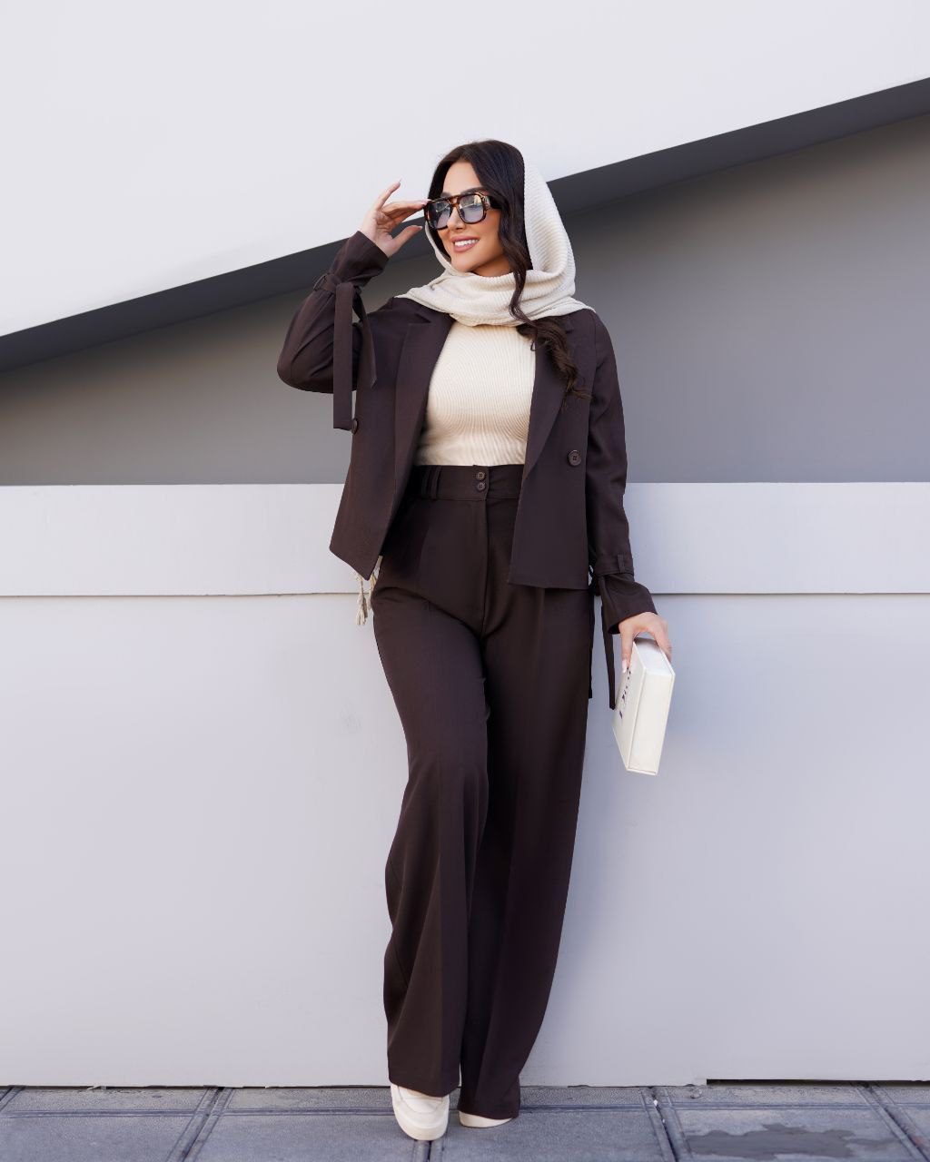 ست کت کراپ و شلوار بگ آرینا (ضمانت اصالت و ارسال رایگان) - Image 4