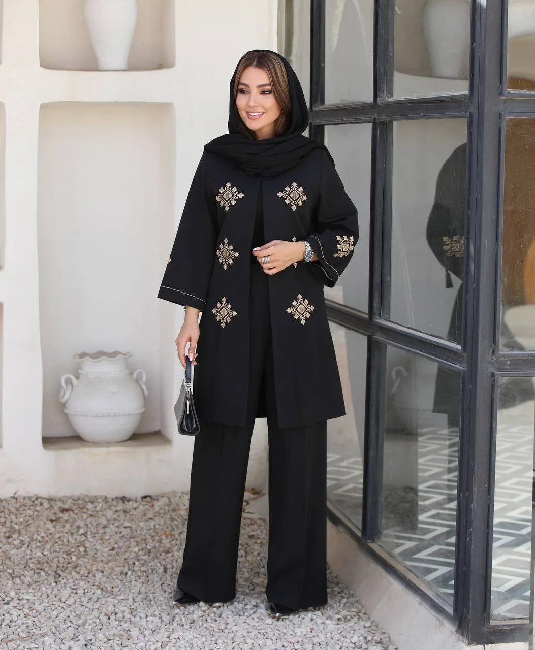 مانتو گلدوزی زنانه مدل مهیاس