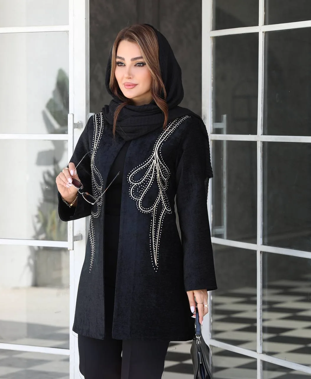 مانتو مخمل مجلسی زنانه مدل ترلان